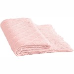 Детский вязаный плед Lovely Svi Ромб 127х152 см с бахромой, пудра (520921)