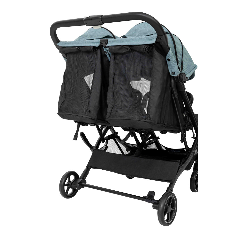 FreeON Active TWIN - прогулянкова дитяча коляска для двійні, легка алюмінієва рама та незалежне регулювання спинок • Чорно-зелена FreeON Active TWIN - прогулянкова дитяча коляска для двійні, легка алюмінієва рама та незалежне регулювання спинок • Чорно-зелена