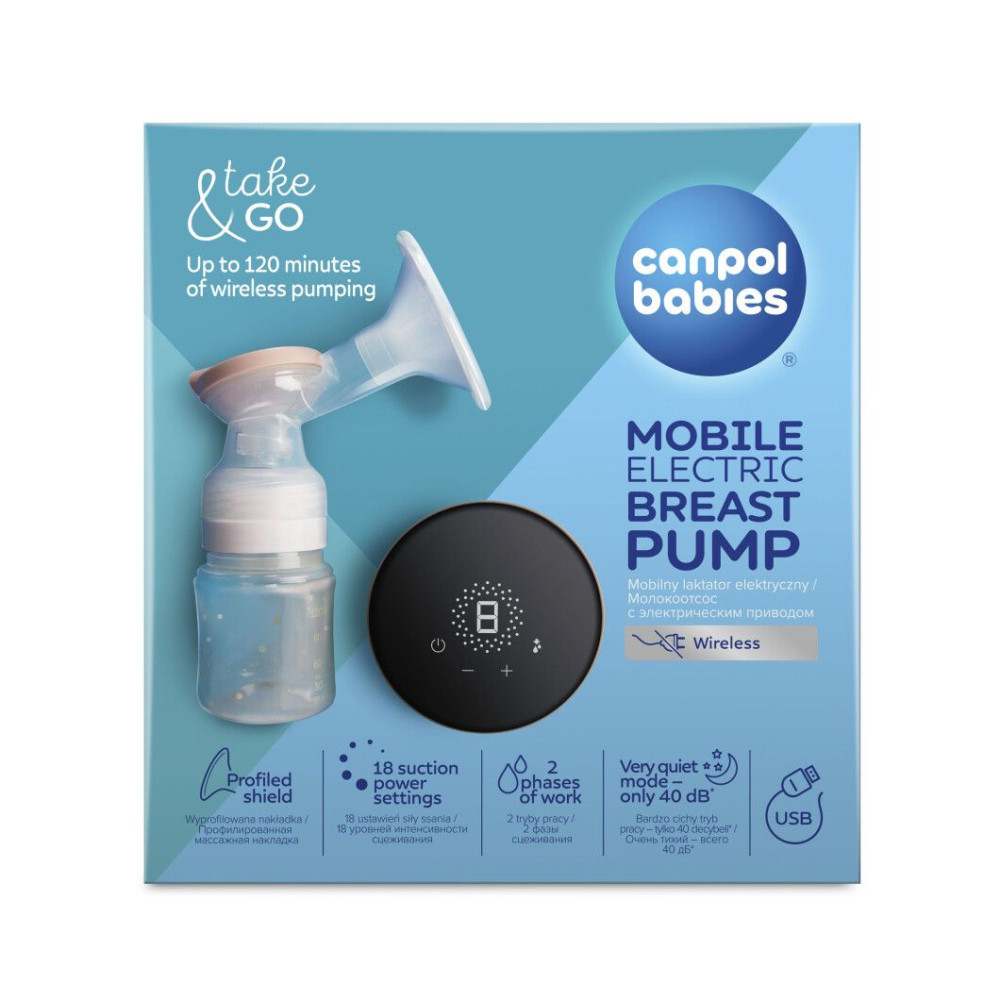 Електричний молоковідсмоктувач Take&Go Canpol babies мобільний (12/211) Електричний молоковідсмоктувач Take&Go Canpol babies мобільний (12/211)