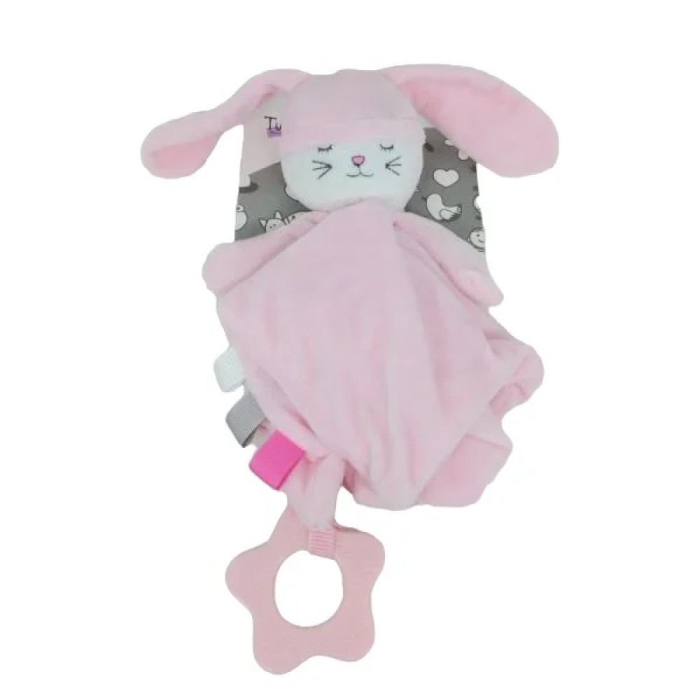 Іграшка-обіймашка з гризунцем Tulilo Зайчик рожевий (9198)