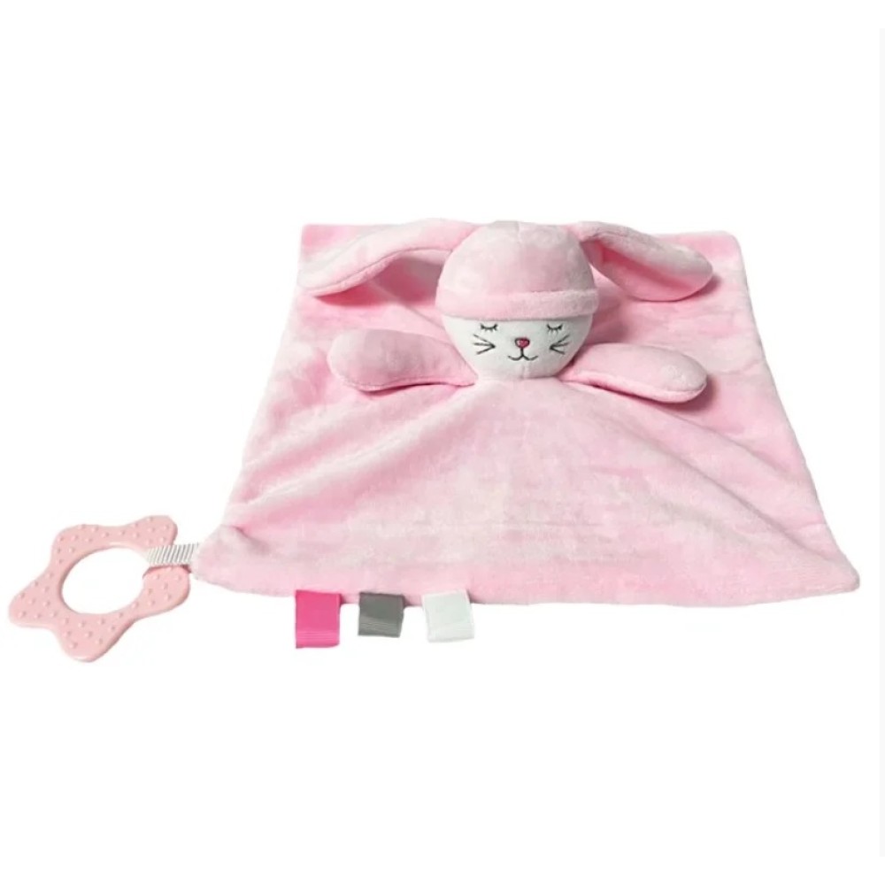 Іграшка-обіймашка з гризунцем Tulilo Зайчик рожевий (9198)