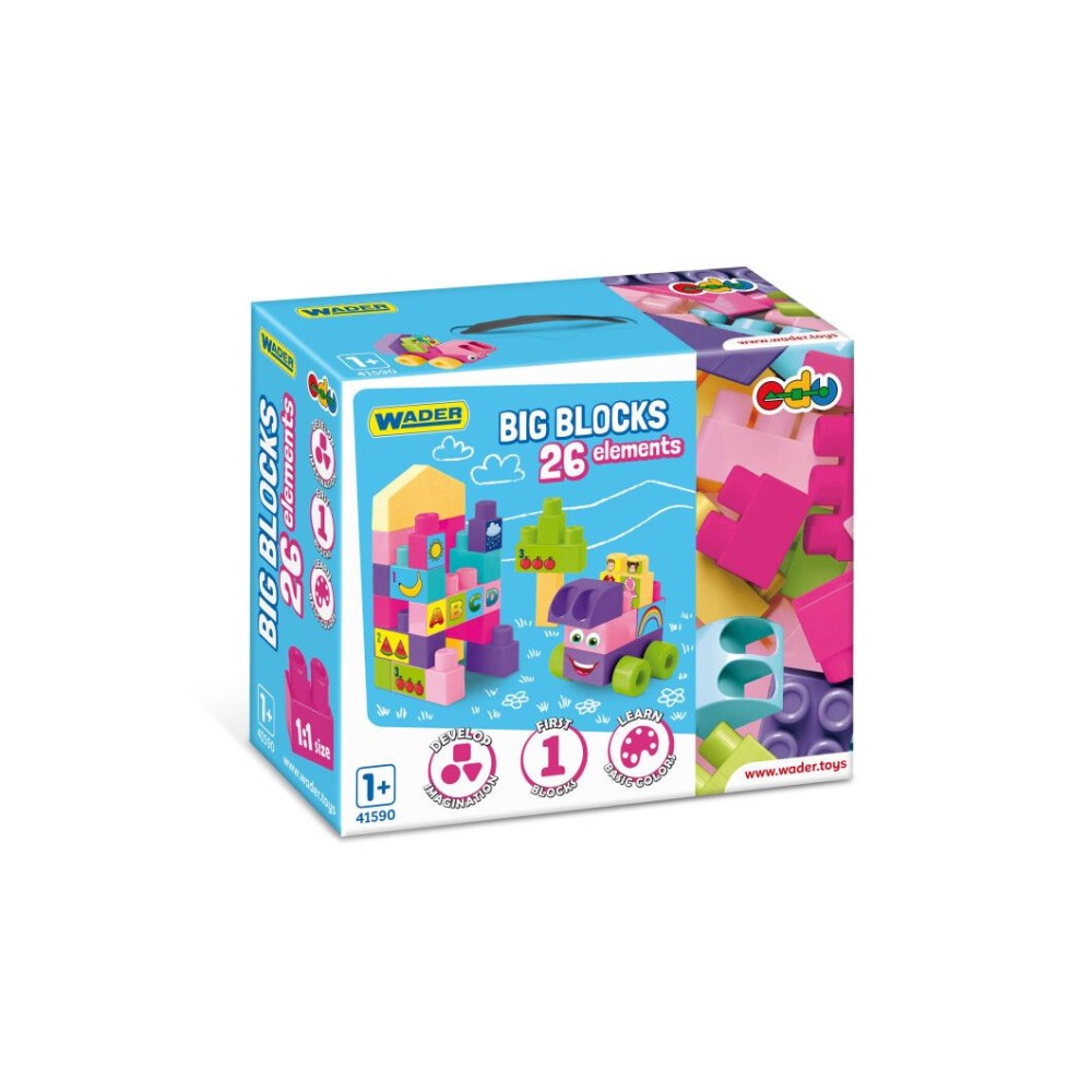 Конструктор Wader Big Blocks 26 ел рожевий (41590)