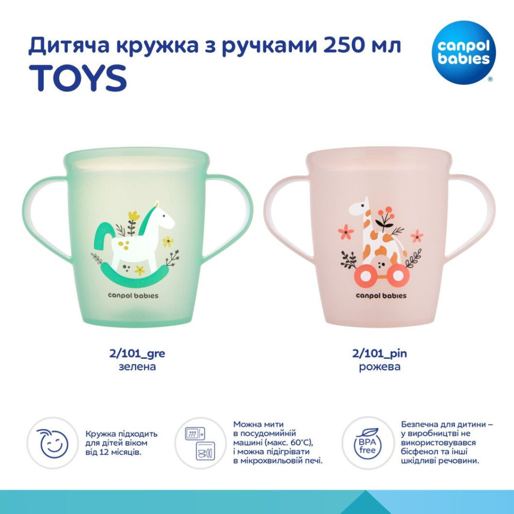 Кружка с ручками Canpol babies 250 мл Зеленая (2/101_gre)