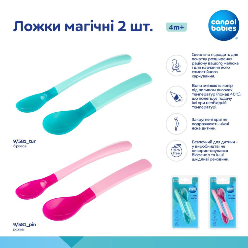 Ложечки Canpol babies Чари Рожеві 2 шт (9/581_pin)