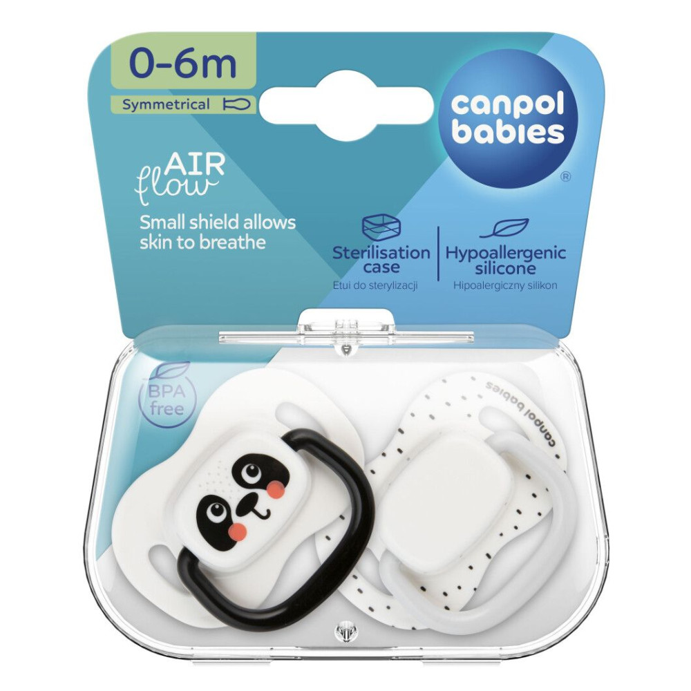 Пустышка Canpol babies BabiesBoo силиконовая симметричная 0-6 мес Белый 2 шт (34/927_whi)