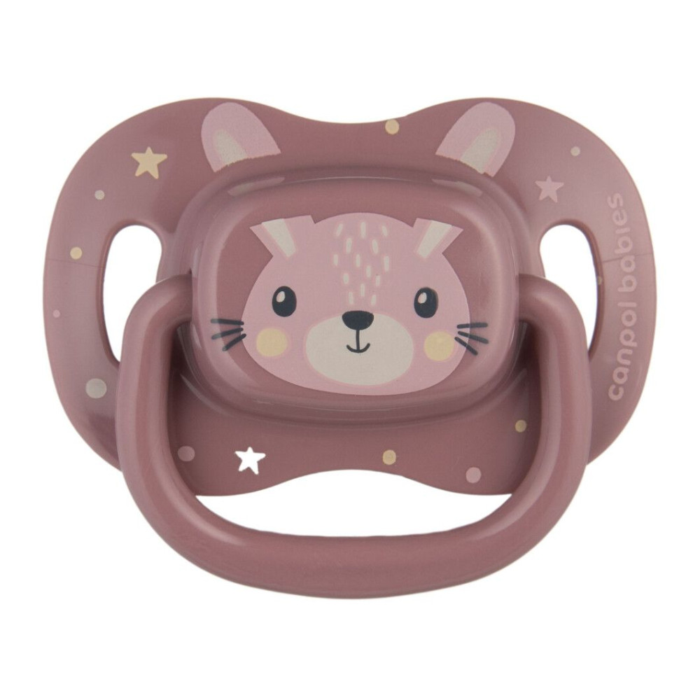 Пустышка Canpol babies CUTE ANIMALS силиконовая симметричная з 18 мес Розовый (34/926_pin)