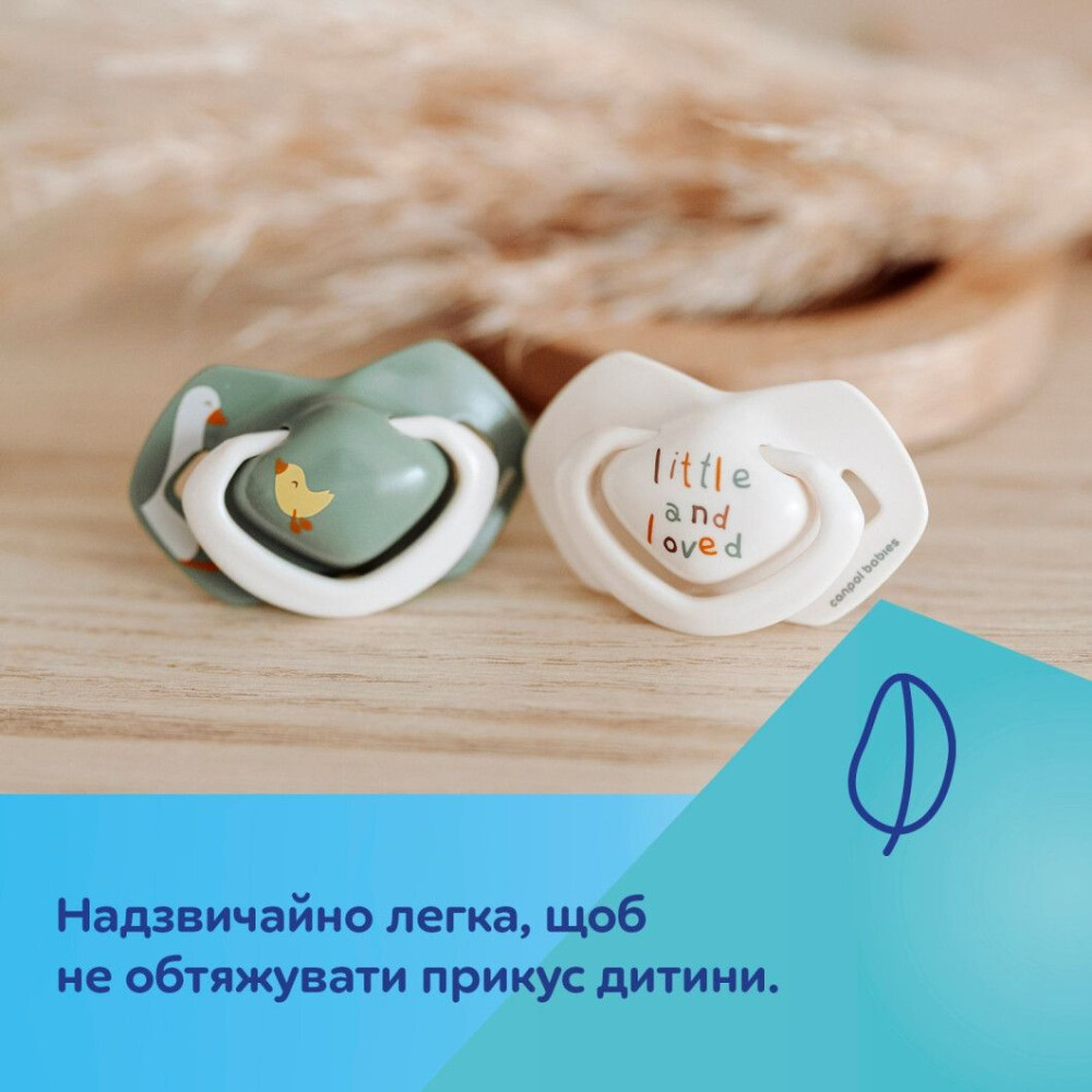Пустышка Canpol babies Gold силиконовая симметричная 6-18 мес Гуси 2 шт (22/668)