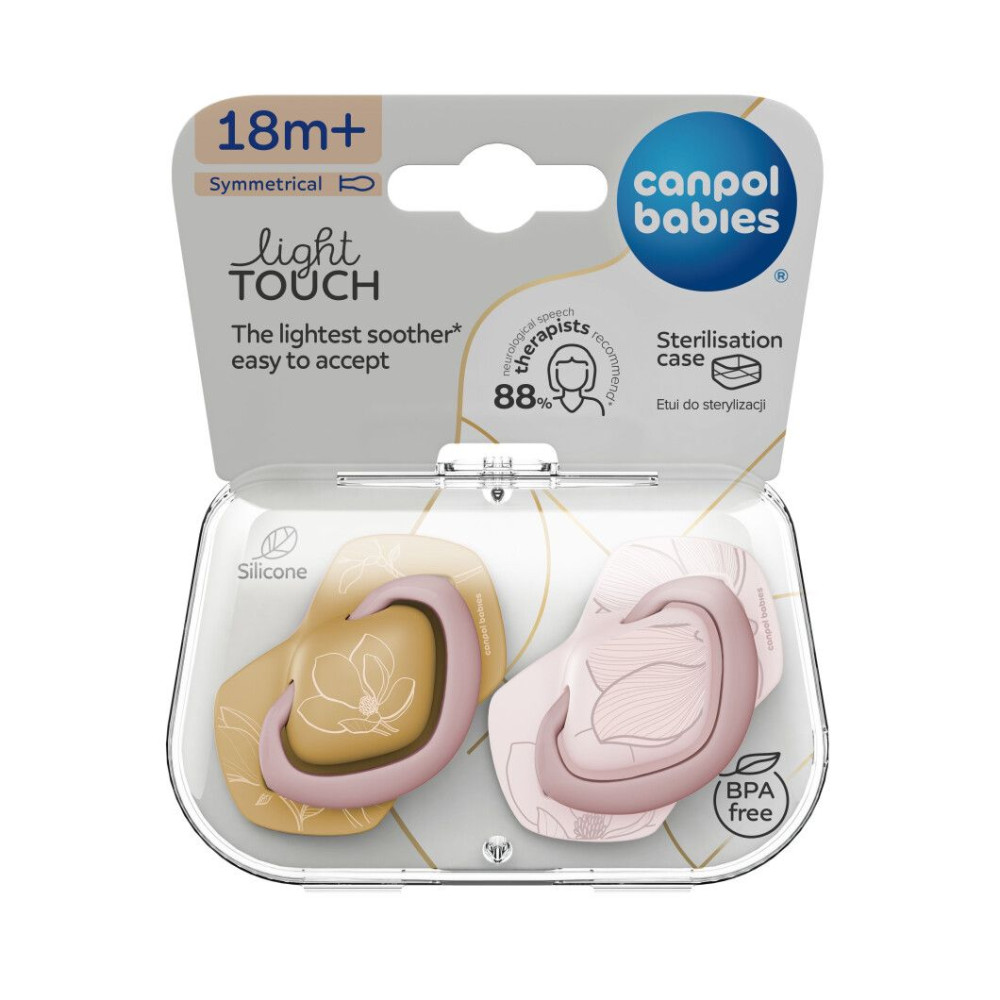 Пустышка Canpol babies Gold силиконовая симметричная с 18 мес Розовый 2 шт (22/666_pin)