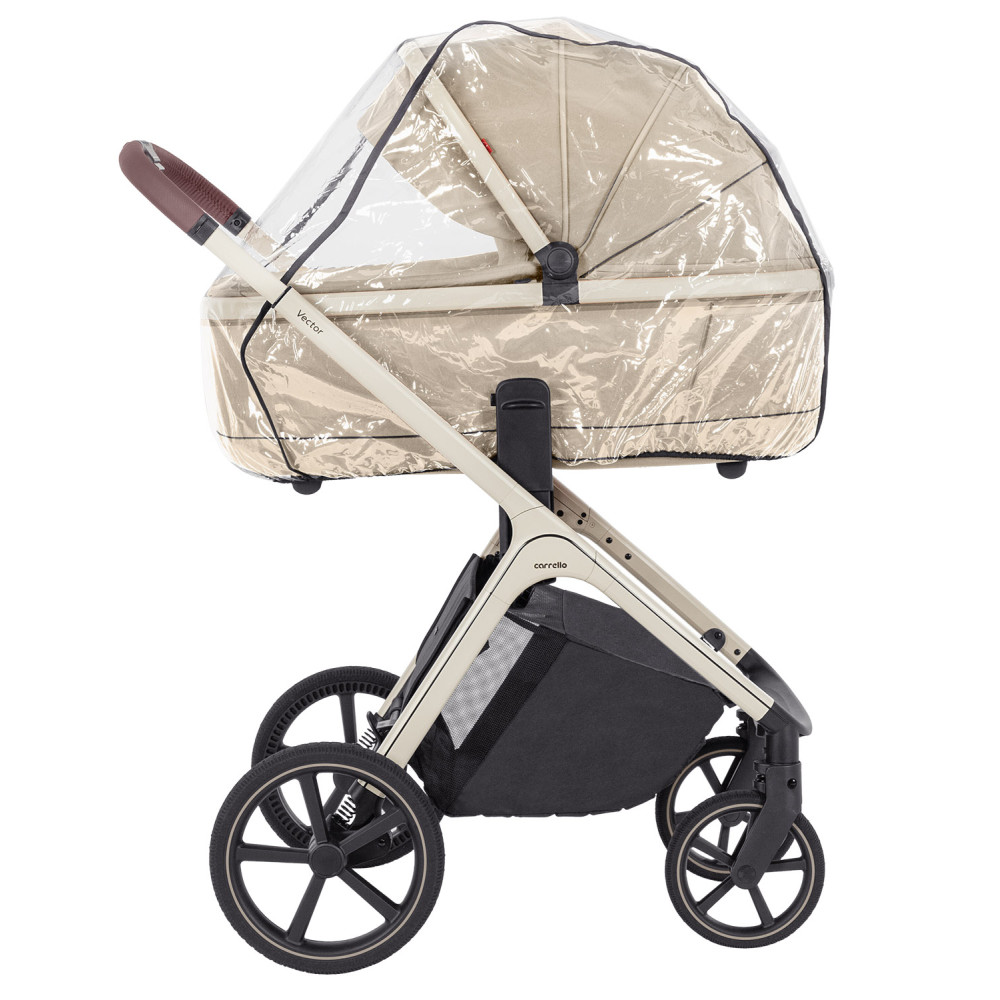 Carrello Vector CRL-6550 - легкая детская коляска 2в1 с регулировкой высоты люльки и прогулочного сиденья • Seashell Beige