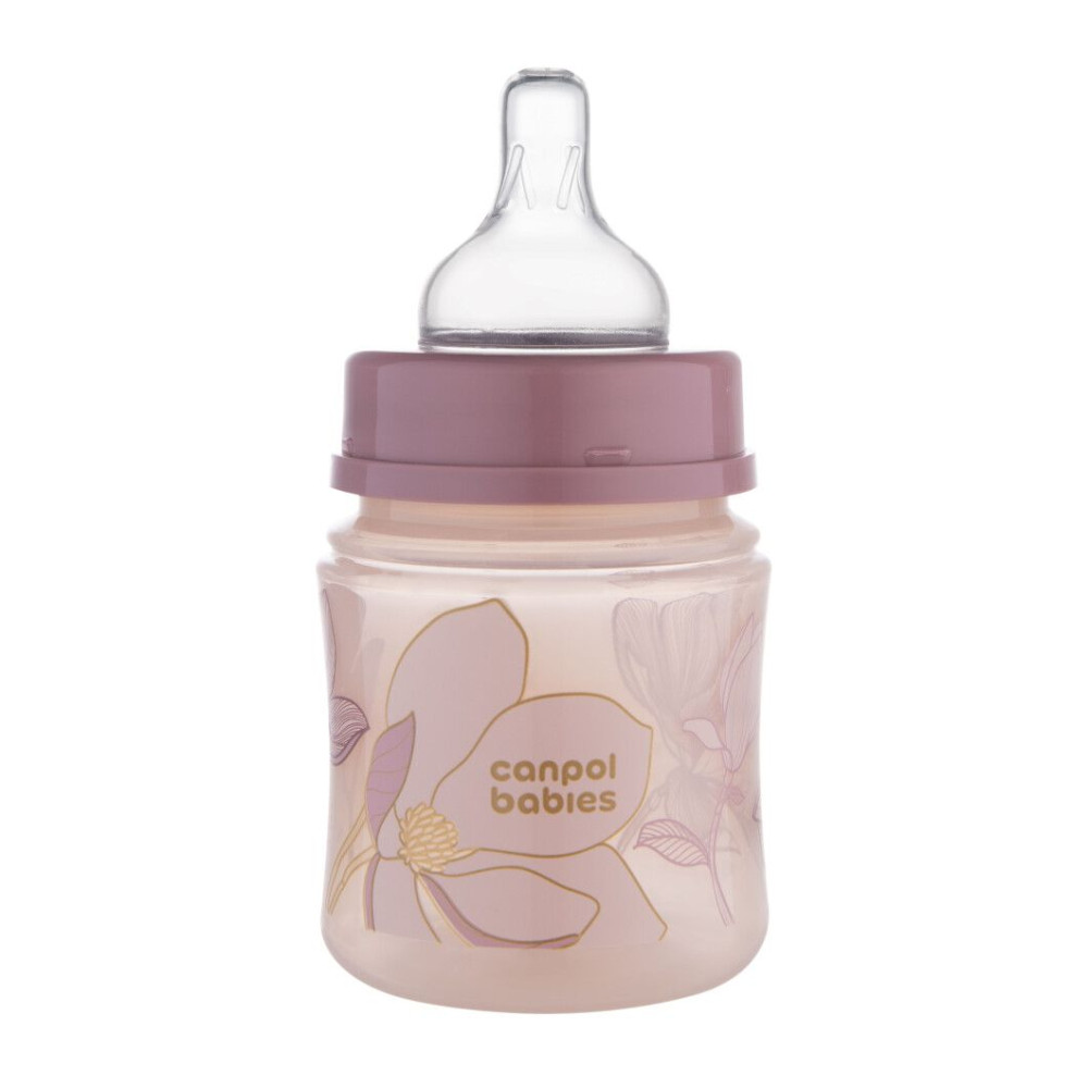 Пляшка антиколікова Canpol babies з широким отвором 120 мл Easystart GOLD рожева (35/239_pin)