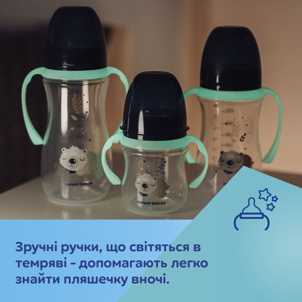 Пляшка антиколікова Canpol babies з широким отвором 120 мл Easystart Sleepy Koala блакитна (35/236_blu) Пляшка антиколікова Canpol babies з широким отвором 120 мл Easystart Sleepy Koala блакитна (35/236_blu)