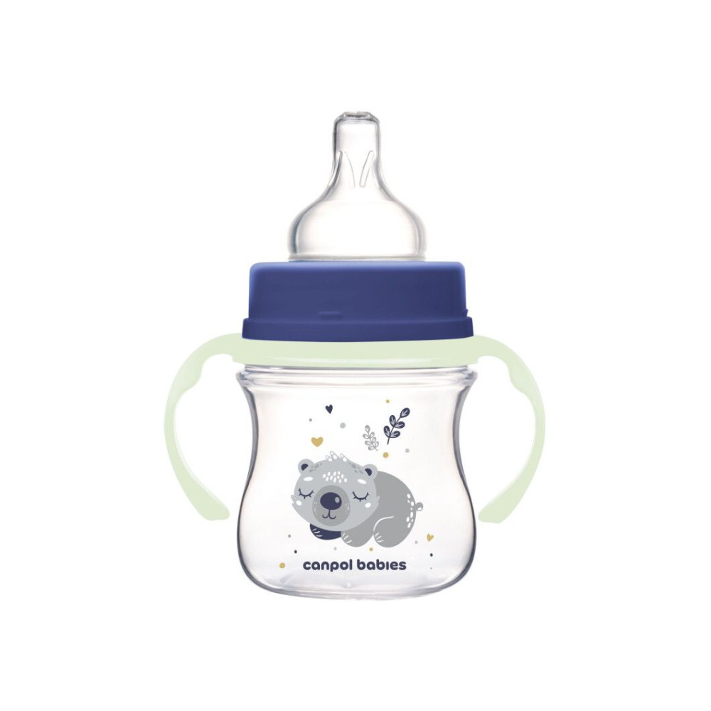 Пляшка антиколікова Canpol babies з широким отвором 120 мл Easystart Sleepy Koala блакитна (35/236_blu) Пляшка антиколікова Canpol babies з широким отвором 120 мл Easystart Sleepy Koala блакитна (35/236_blu)