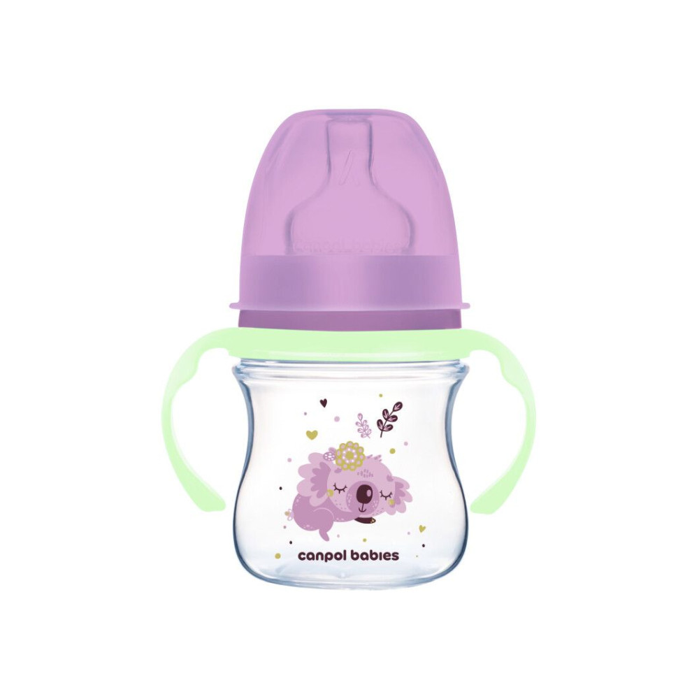 Пляшка антиколікова Canpol babies з широким отвором 120 мл Easystart Sleepy Koala рожева ( 35/236_pin)