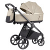 Carrello Omega Plus CRL-6540/1 - дитяча коляска 2 в 1, всесезонний візочок з ліхтариком LED, термолюлька, регулювання люльки по висоті, великі колеса, телескопічна ручка • Solar Beige