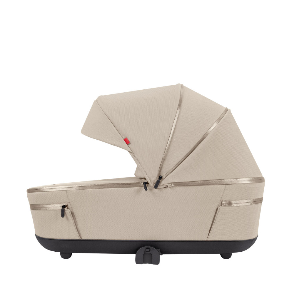 Carrello Omega Plus CRL-6540/1 - дитяча коляска 2 в 1, всесезонний візочок з ліхтариком LED, термолюлька, регулювання люльки по висоті, великі колеса, телескопічна ручка • Solar Beige