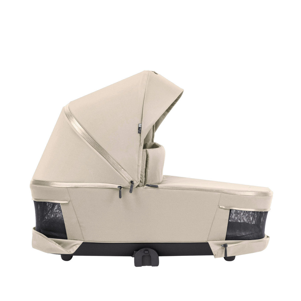 Carrello Omega Plus CRL-6540/1 - дитяча коляска 2 в 1, всесезонний візочок з ліхтариком LED, термолюлька, регулювання люльки по висоті, великі колеса, телескопічна ручка • Solar Beige