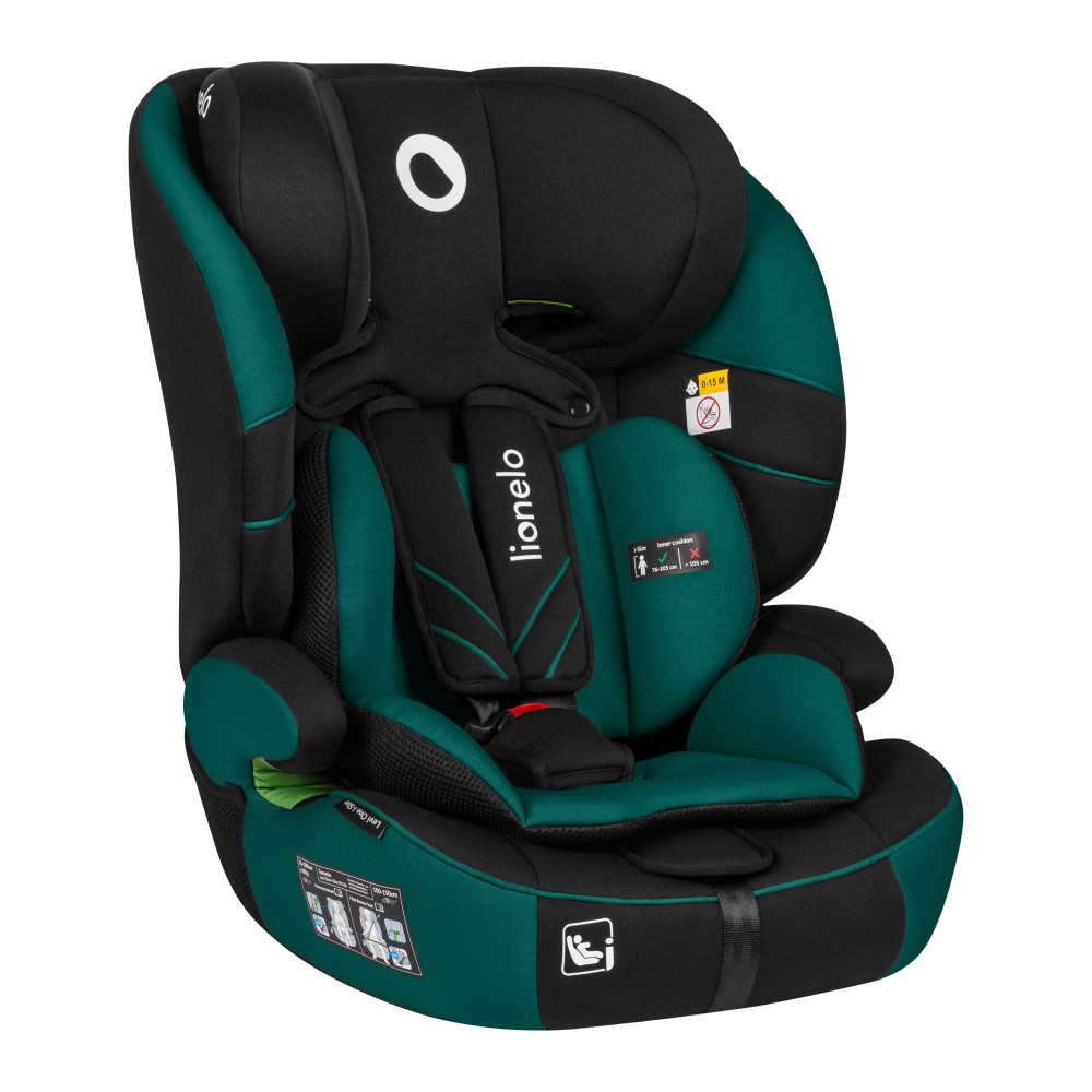 Lionelo Levi One I-Size - автокресло для детей (от 2 до 12 лет / 76 - 150 см), трансформируется в бустер • Green Forest