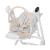 Carrello Triumph CRL-10302 - стільчик для годування з сенсорною панеллю, шезлонг, гойдалка з автоматичним безшумним рухом (живлення від мережі та батарейок, пульт ДК, таймер, 2 колеса) • Cream Beige