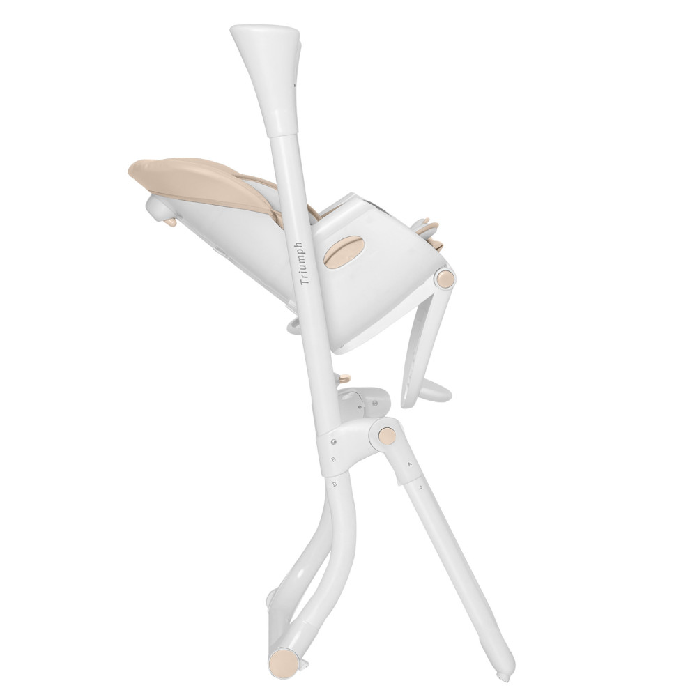 Carrello Triumph CRL-10302 - стільчик для годування з сенсорною панеллю, шезлонг, гойдалка з автоматичним безшумним рухом (живлення від мережі та батарейок, пульт ДК, таймер, 2 колеса) • Cream Beige