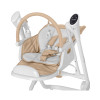 Carrello Triumph CRL-10302 - стільчик для годування з сенсорною панеллю, шезлонг, гойдалка з автоматичним безшумним рухом (живлення від мережі та батарейок, пульт ДК, таймер, 2 колеса) • Cocoa Brown