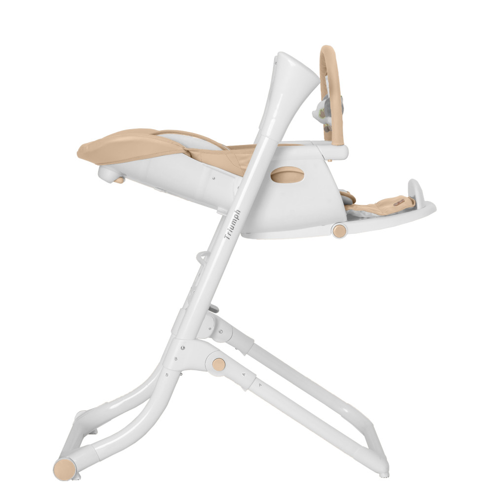 Carrello Triumph CRL-10302 - стільчик для годування з сенсорною панеллю, шезлонг, гойдалка з автоматичним безшумним рухом (живлення від мережі та батарейок, пульт ДК, таймер, 2 колеса) • Cocoa Brown