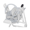 Carrello Triumph CRL-10302 - стільчик для годування з сенсорною панеллю, шезлонг, гойдалка з автоматичним безшумним рухом (живлення від мережі та батарейок, пульт ДК, таймер, 2 колеса) • Cloud Grey