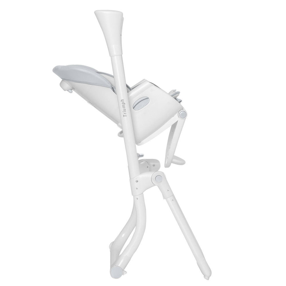 Carrello Triumph CRL-10302 - стільчик для годування з сенсорною панеллю, шезлонг, гойдалка з автоматичним безшумним рухом (живлення від мережі та батарейок, пульт ДК, таймер, 2 колеса) • Cloud Grey
