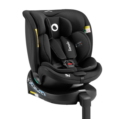 Lionelo Navy i-Size - поворотное автокресло для детей (от рождения до 12 лет / 40 - 150 см), с регулировкой наклона спинки • Black Onyx