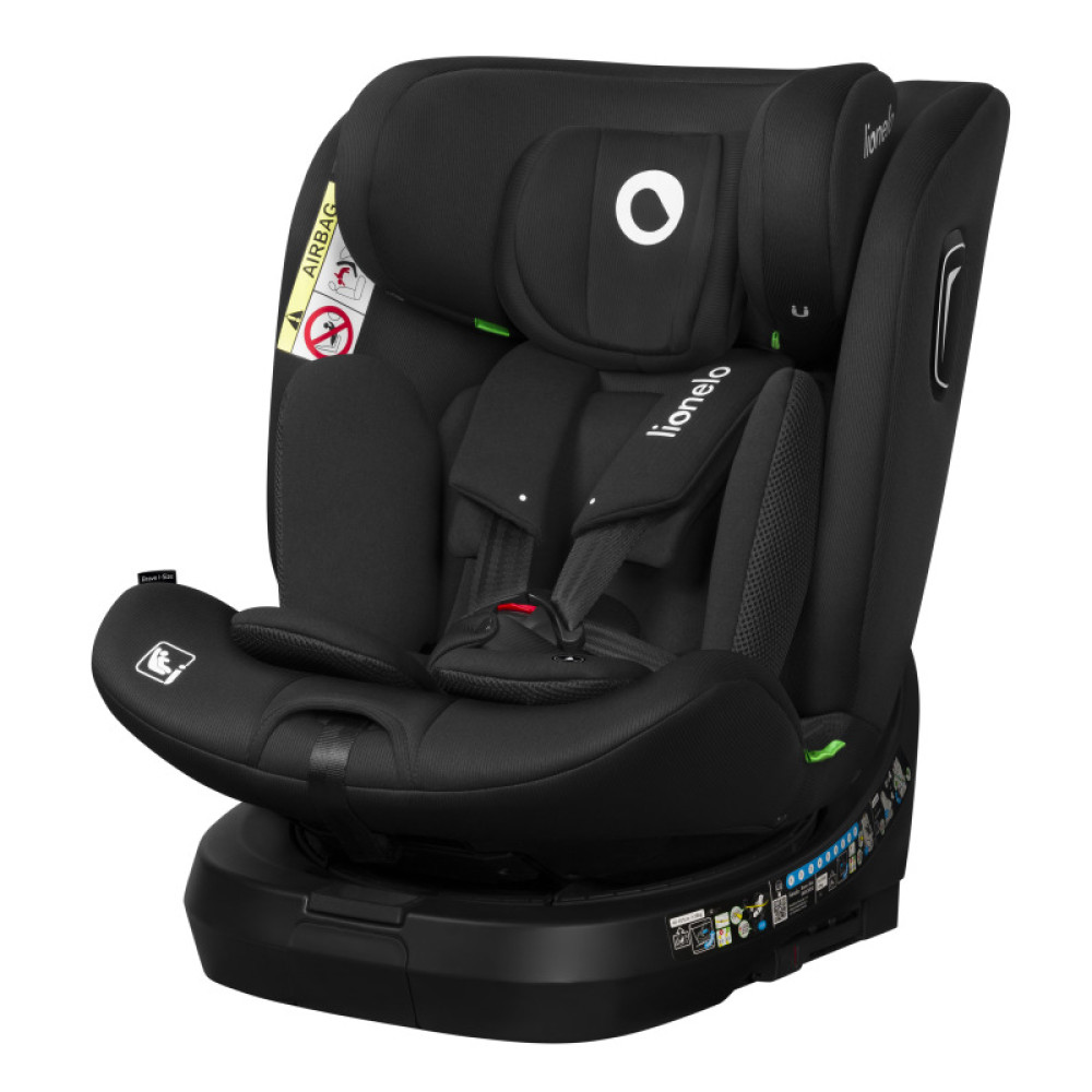 Lionelo Brave i-Size - автокрісло для дітей (від народження до 12 років / 40 - 150 см), з додатковим бічним захистом та положенням для сну • Black Carbon
