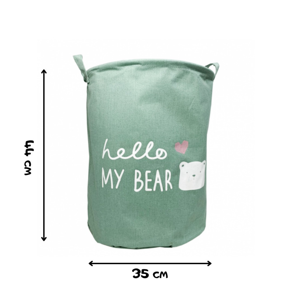 Корзина для игрушек Hello my bear, зеленый (1004)