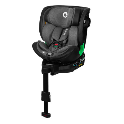 Lionelo Harmony i-Size - поворотне автокрісло для дітей (від народження до 12 років / 40 - 150 см), з додатковим бічним захистом та положенням для сну • Grey Graphite Leather