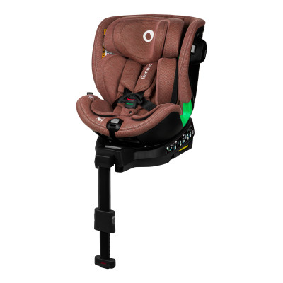 Lionelo Harmony i-Size - поворотное автокресло для детей (от рождения до 12 лет / 40 - 150 см), с боковой защитой и сигнализацией BuckleAlarm • Red Brick Bamboo