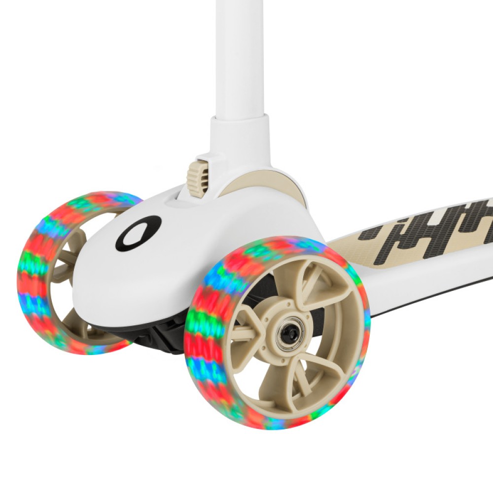 Lionelo Franky - детский самокат 2 в 1 со съемным сиденьем, корзиной для мелочей, большие колеса с подсветкой • Beige Lionelo Franky - детский самокат 2 в 1 со съемным сиденьем, корзиной для мелочей, большие колеса с подсветкой • Beige