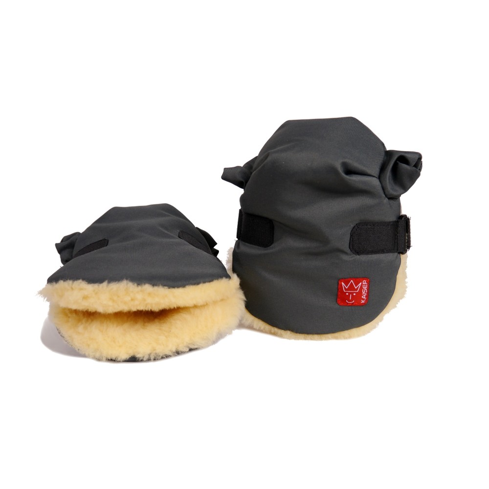 Перчатки на коляску Kaiser Twooly из натуральной овчине, антрацит меланж (6573424)