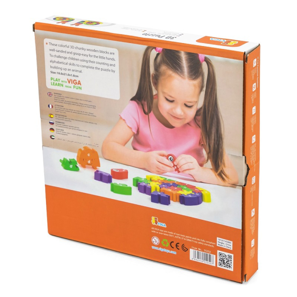 Розвиваючий дерев'яний пазл Viga Toys Равлик (55252)
