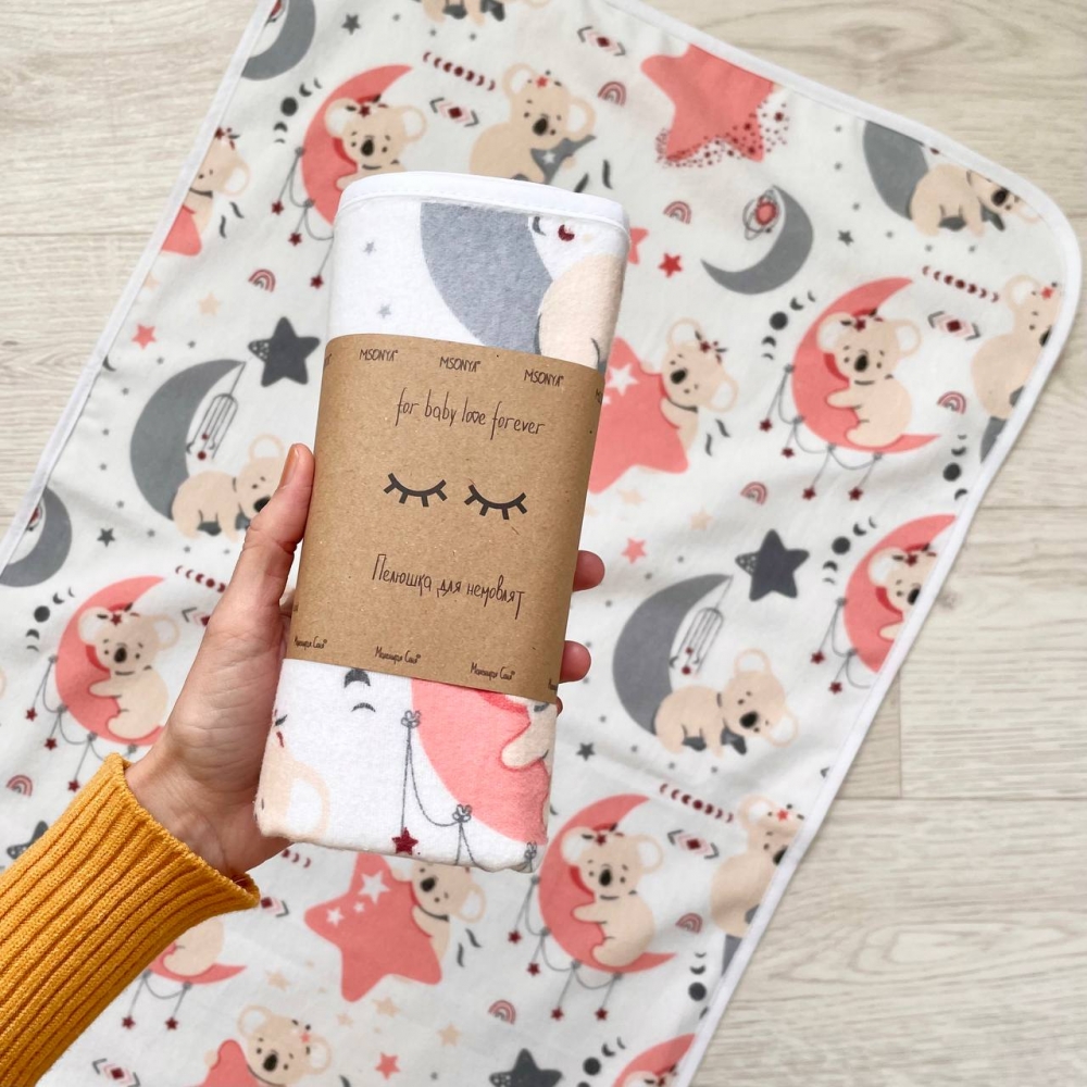 Непромокаемая пеленка Маленькая Соня Фланель 50х80 Коала на месяце (11565220)