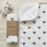 Непромокаемая пеленка Маленькая Соня Фланель 50х80 Сердечка серо-бежевые (11565541)