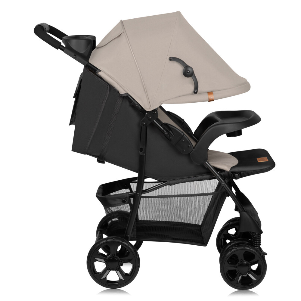 Lionelo Emma Plus - прогулянкова коляска з підносом і сумкою для мами • Beige Latte Lionelo Emma Plus - прогулянкова коляска з підносом і сумкою для мами • Beige Latte
