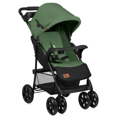 Lionelo Emma Plus - прогулочная коляска с подносом и сумкой для мамы • Green Emerald