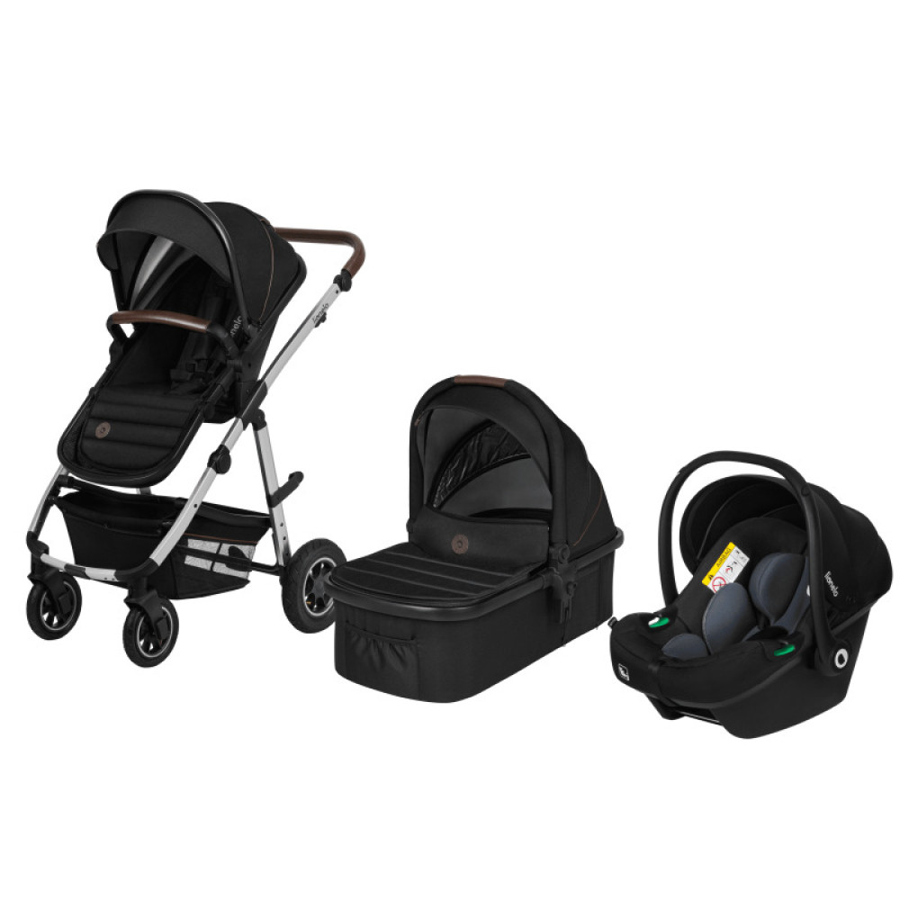 Коляска 3 в 1 Lionelo Amber Black Silver