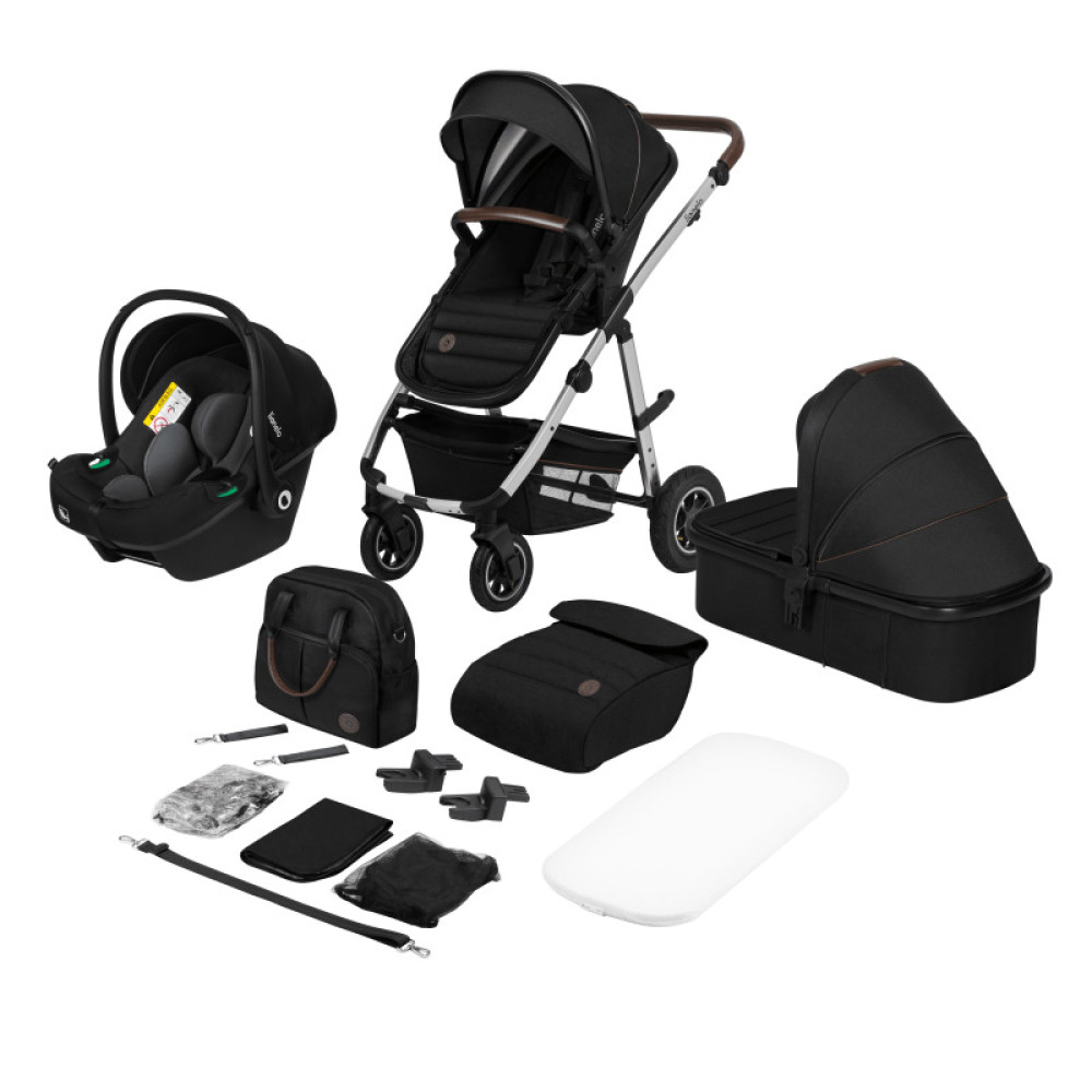 Коляска 3 в 1 Lionelo Amber Black Silver