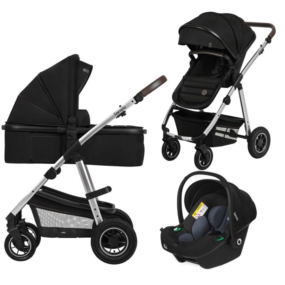 Коляска 3 в 1 Lionelo Amber Black Silver