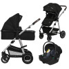 Коляска 3 в 1 Lionelo Amber Black Silver