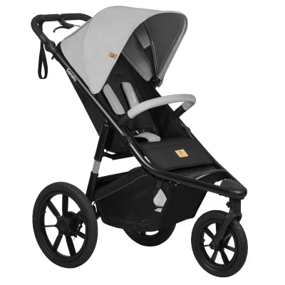 Lionelo Azura - прогулочная коляска, маневренная, большие колеса • Grey Stone