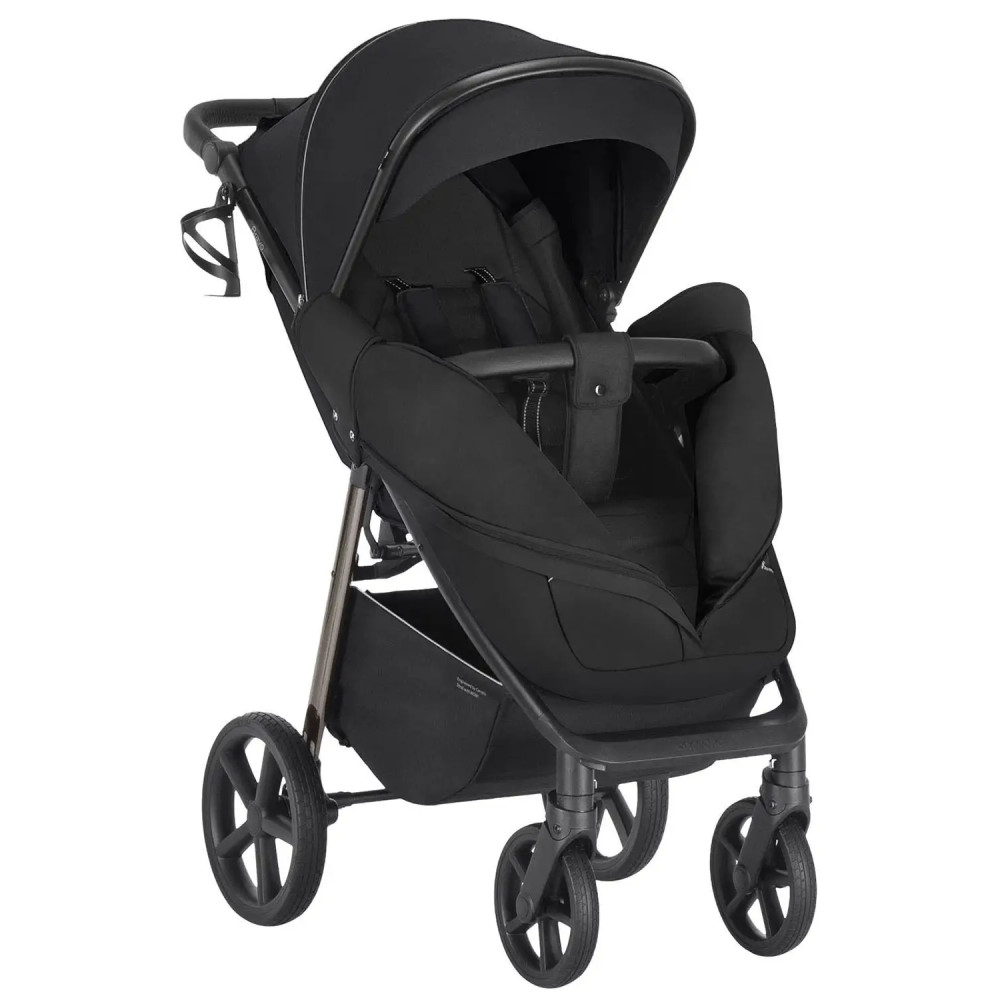 Carrello Bravo Plus CRL-5515 - всесезонная прогулочная коляска с большими колесами • Jet Black