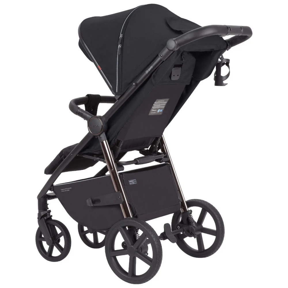 Carrello Bravo Plus CRL-5515 - всесезонная прогулочная коляска с большими колесами • Jet Black