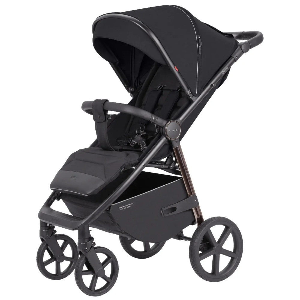 Carrello Bravo Plus CRL-5515 - всесезонная прогулочная коляска с большими колесами • Jet Black
