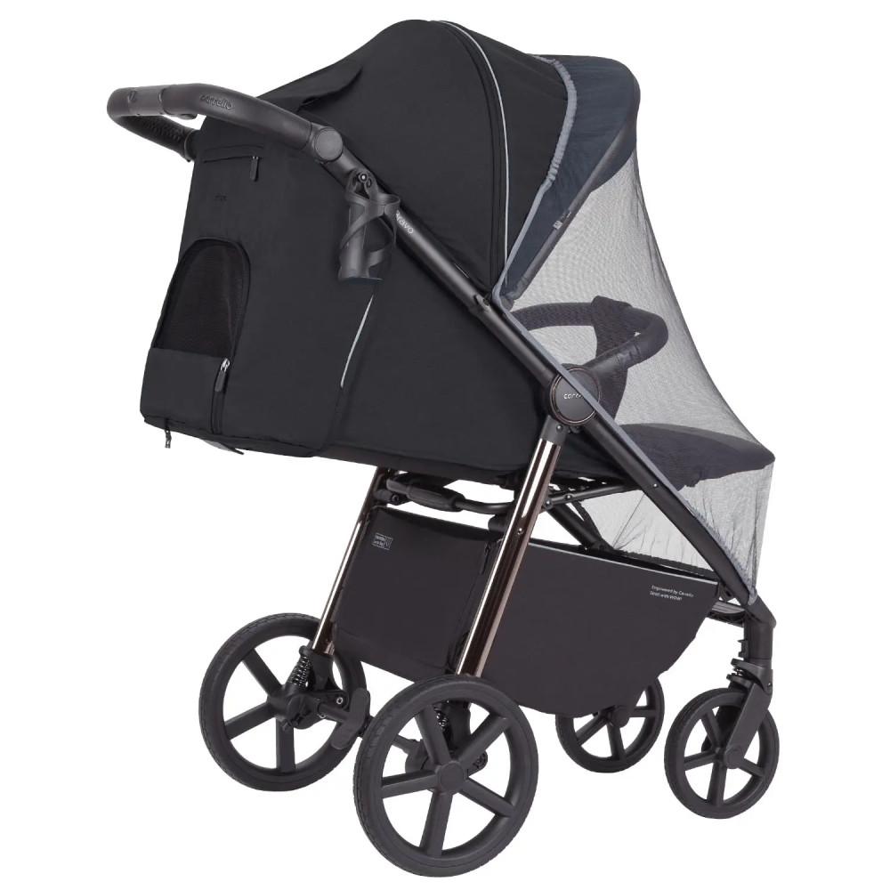 Carrello Bravo Plus CRL-5515 - всесезонная прогулочная коляска с большими колесами • Jet Black