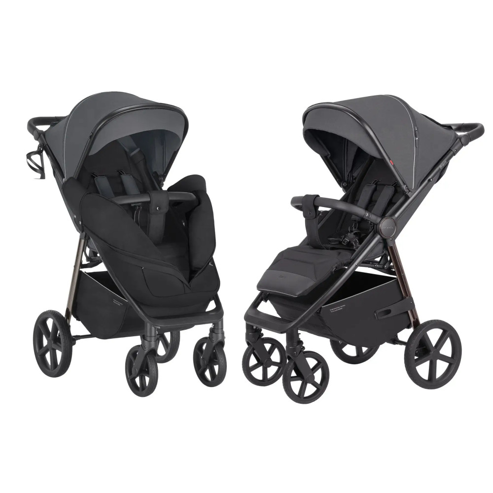 Carrello Bravo Plus CRL-5515 - прогулянкова коляска з великими колесами, всесезонний візок • Storm Grey