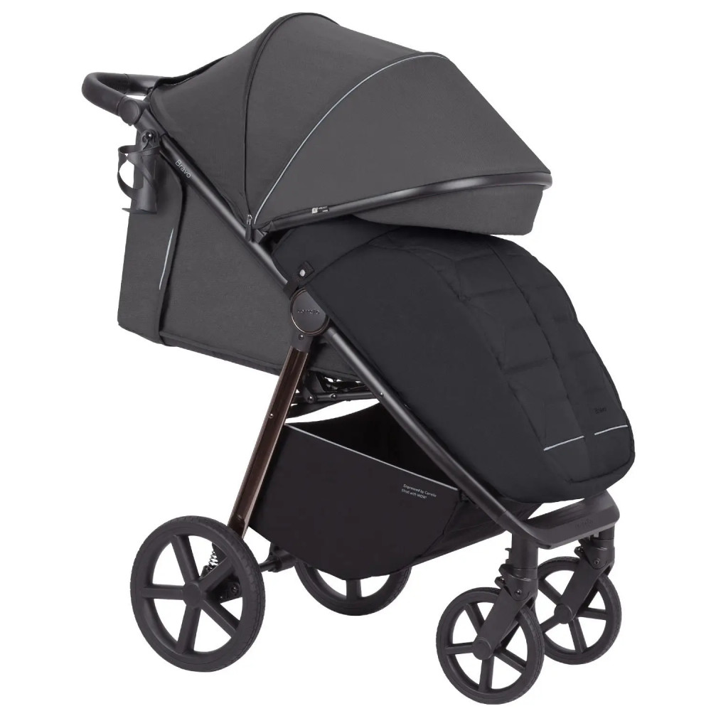 Carrello Bravo Plus CRL-5515 - прогулянкова коляска з великими колесами, всесезонний візок • Storm Grey